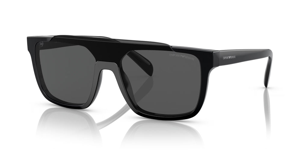 Emporio Armani  Shiny black Rectangle Sunglasses