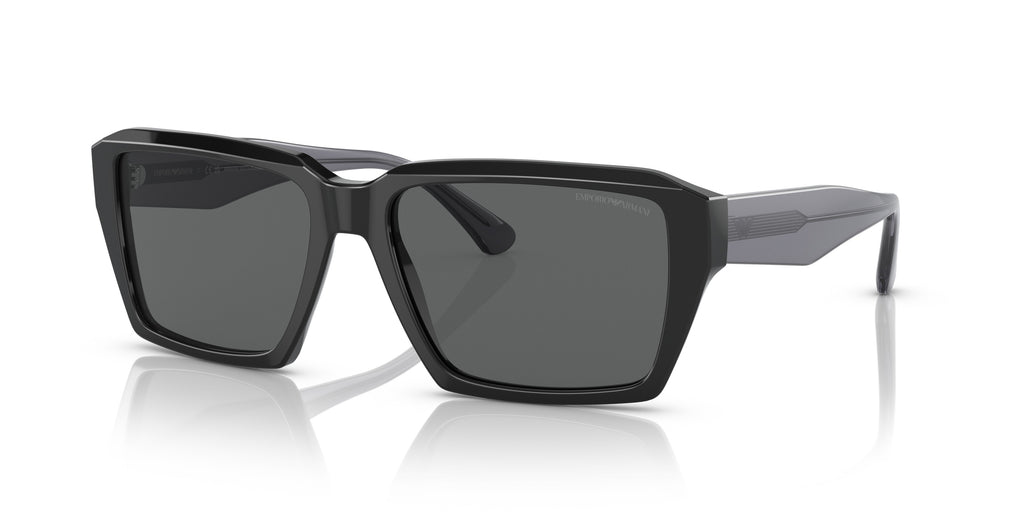 Emporio Armani  Shiny black Rectangle Sunglasses