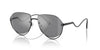 Emporio Armani  Matte Black Round Sunglasses