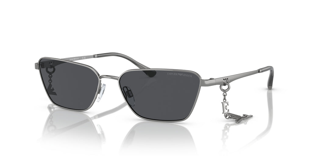 Emporio Armani  Shiny gunmetal Pillow Sunglasses