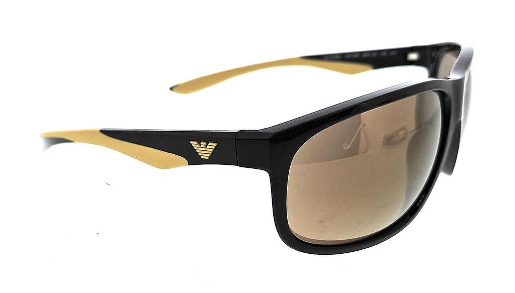 Emporio Armani 0EA4199U 50176H Shiny Black/Yellow Square Sunglasses