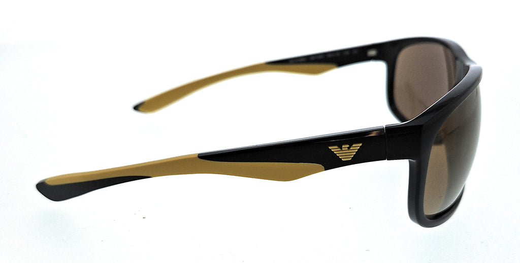 Emporio Armani 0EA4199U 50176H Shiny Black/Yellow Square Sunglasses