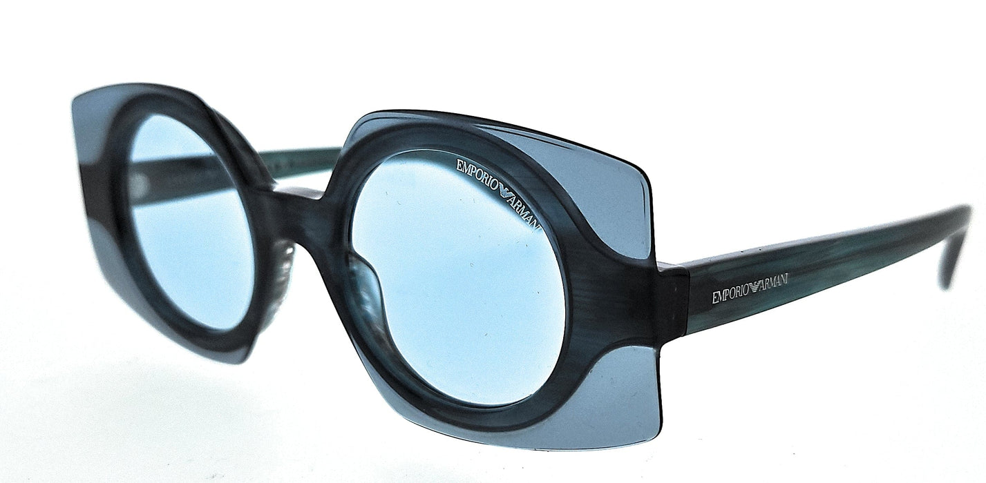 Emporio Armani 0EA4207 603180 Blue Top Transparent Blue Square Sunglasses