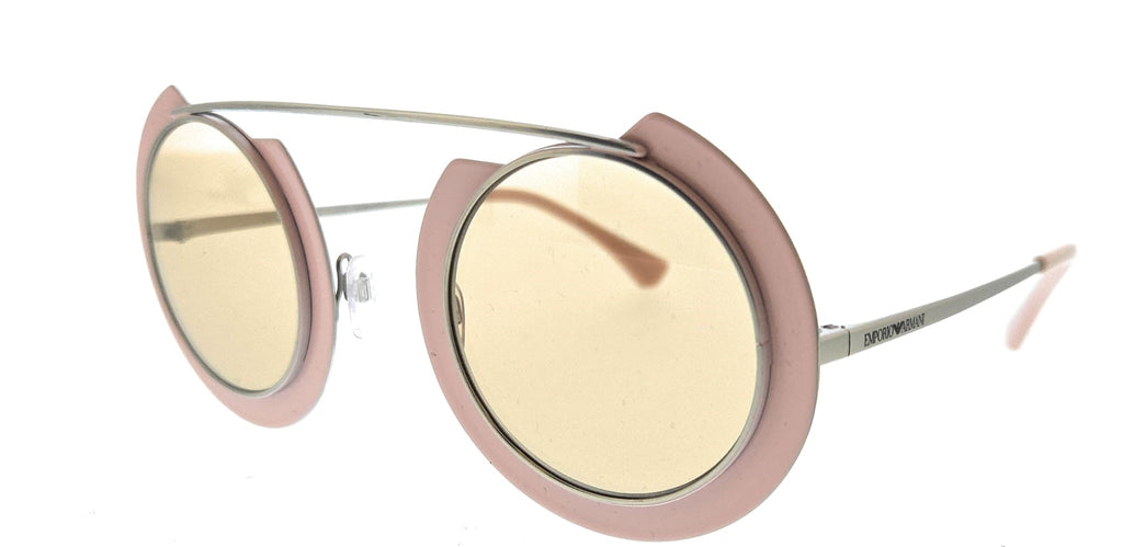 Emporio Armani  Matte silver & pink Round Sunglasses