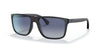 Emporio Armani  Black/rubber blue Rectangular Sunglasses