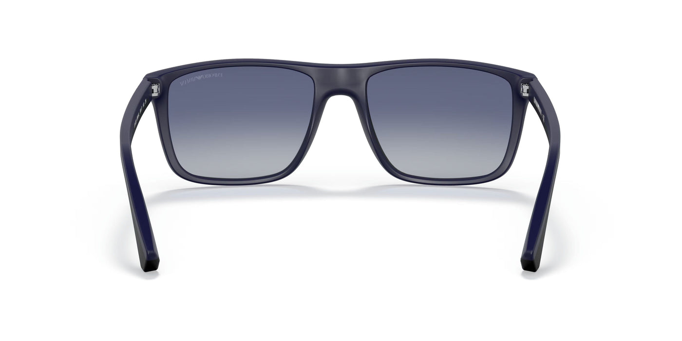 Emporio Armani 0EA4033 58644L Black/rubber blue Rectangular Sunglasses