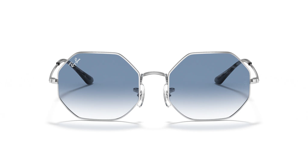 Ray-Ban Silver  Metal – Blue Gradient Lenses, Trendy Octagonal Sunglasses