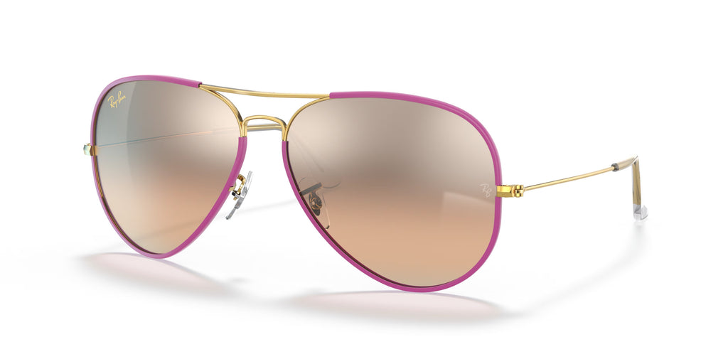 Ray-Ban Aviator – Gold Frame with Pink Accents and Gradient Brown Sunglasses