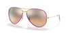 Ray-Ban Aviator – Gold Frame with Pink Accents and Gradient Brown Sunglasses