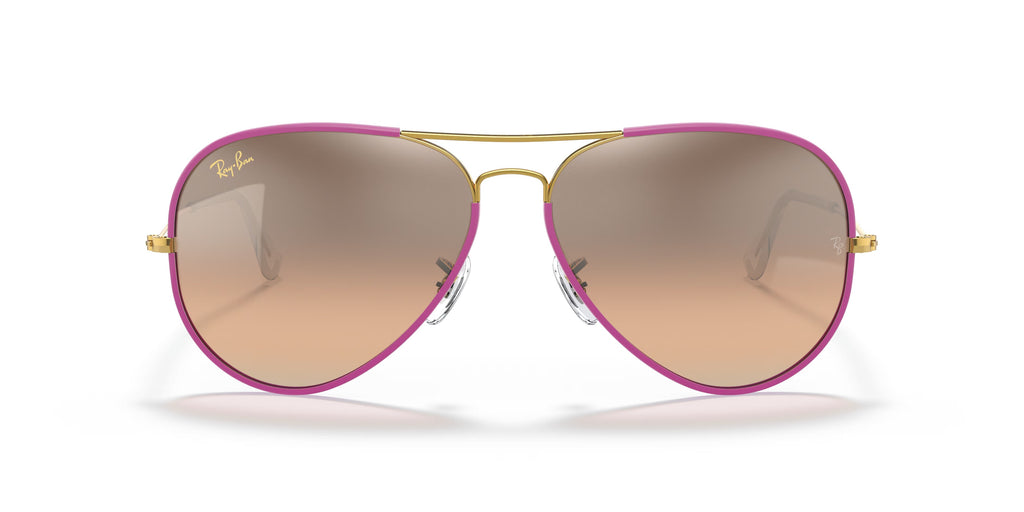 Ray-Ban Aviator – Gold Frame with Pink Accents and Gradient Brown Sunglasses