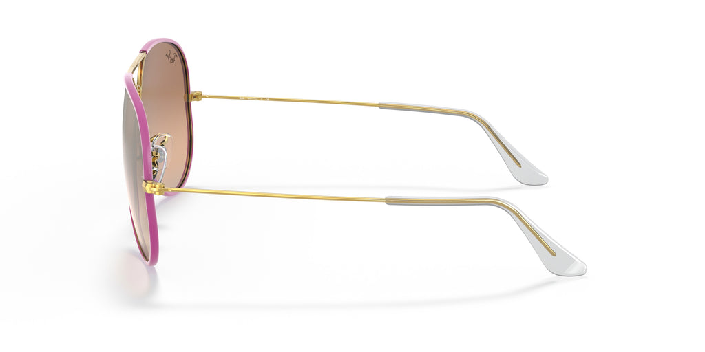 Ray-Ban Aviator – Gold Frame with Pink Accents and Gradient Brown Sunglasses