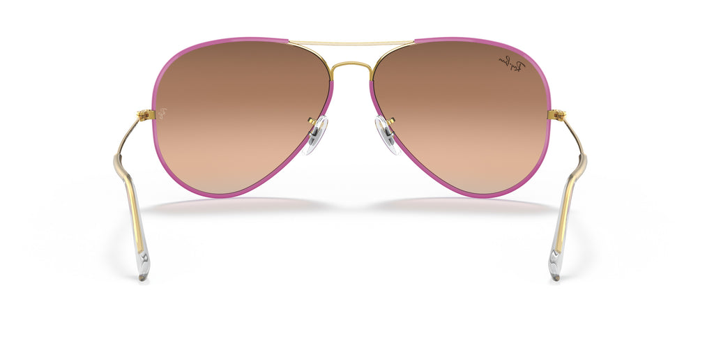 Ray-Ban Aviator – Gold Frame with Pink Accents and Gradient Brown Sunglasses