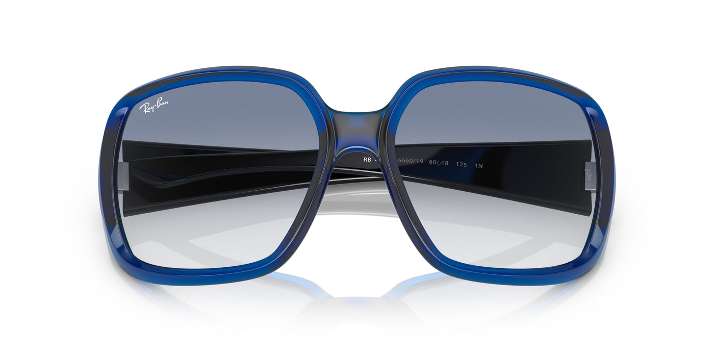 Ray-Ban Oversized Square Sunglasses – Bold Blue Frame with Gradient Lenses