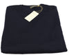 Williams Wilson Navy Pure Wool Suede Crewneck  Sweater-