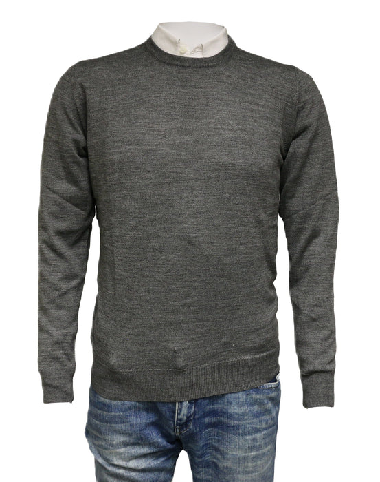 Williams Wilson Grey 100% Wool Suede Crewneck Sweater