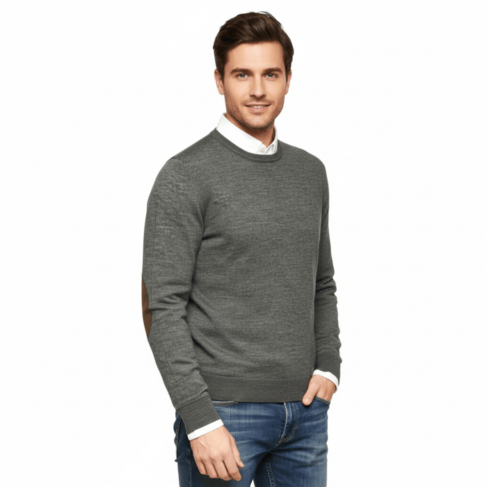 Williams Wilson Grey 100% Wool Suede Crewneck Sweater