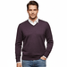 Williams Wilson Purple 100% Wool Suede VNeck Sweater-XL