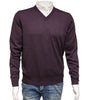 Williams Wilson Purple 100% Wool Suede VNeck Sweater-M