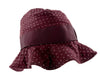 Dolce & Gabbana 100% Silk Burgundy Polka Dot Floppy Hat with Ribbon Band-58