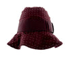 Dolce & Gabbana Pure Silk Burgundy Polka Dot Floppy Hat with Ribbon Band-