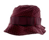 Dolce & Gabbana Pure Silk Burgundy Polka Dot Floppy Hat with Ribbon Band-