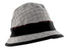 Dolce & Gabbana 100% Cotton Gray Plaid Bucket Hat with Black Ribbon Band-59