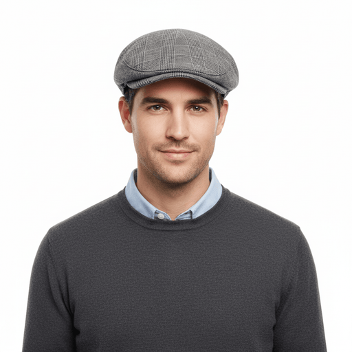 Dolce & Gabbana Men’s Light Grey Plaid Flat Cap -Adult M