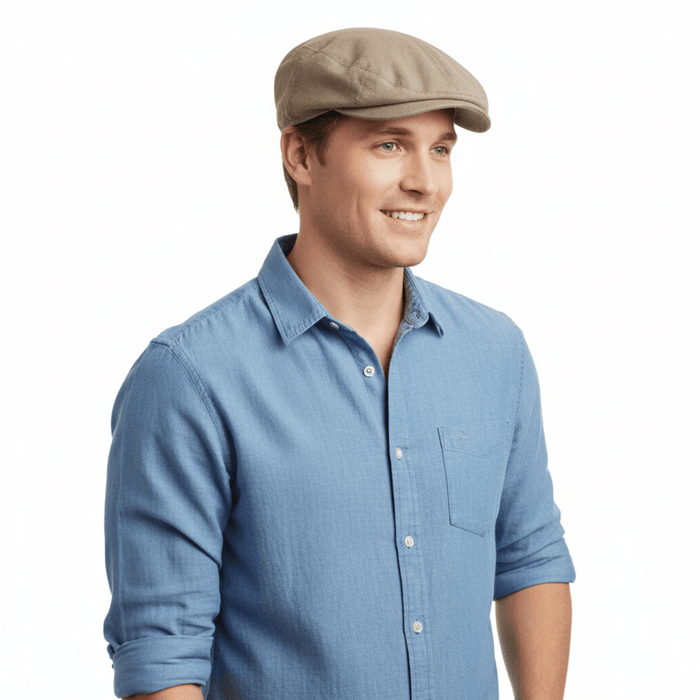 Dolce & Gabbana Men’s Beige Linen Flat Cap –  Luxury Headwear-Adult S