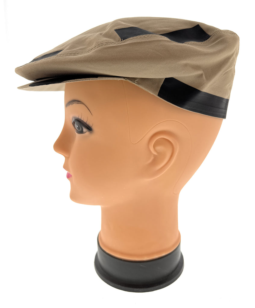 Dolce & Gabbana Beige/Black  Solid Signature Modern  Flat Cap-ayered Brim with Sleek Edge