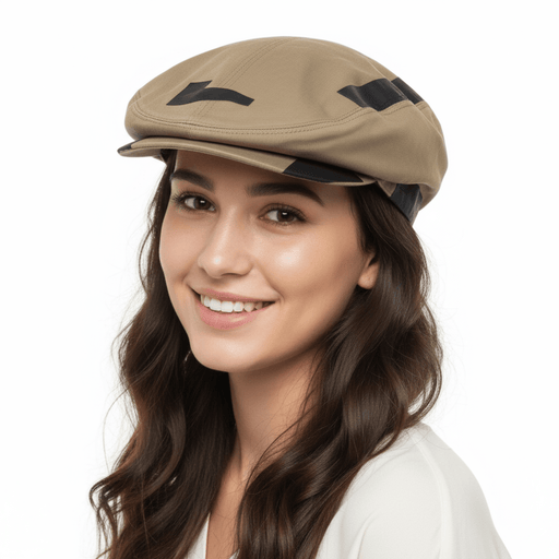 Dolce & Gabbana Beige/Black  Solid Signature Modern  Flat Cap-ayered Brim with Sleek Edge