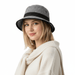Dolce & Gabbana Virgin Wool Gray Plaid Bucket Hat with Black Ribbon Band-59