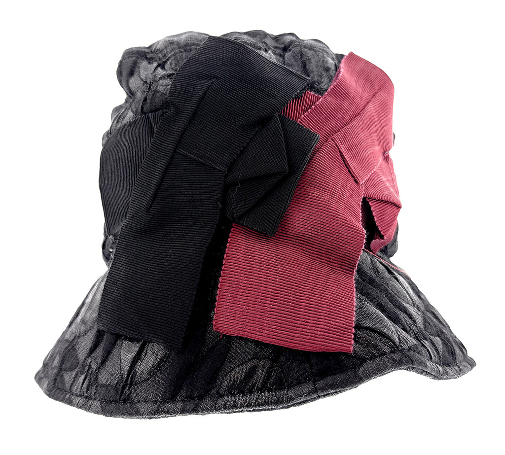 Dolce & Gabbana Multicolor Bow Accent Black Red Bucket Hat - Wool Blend-56