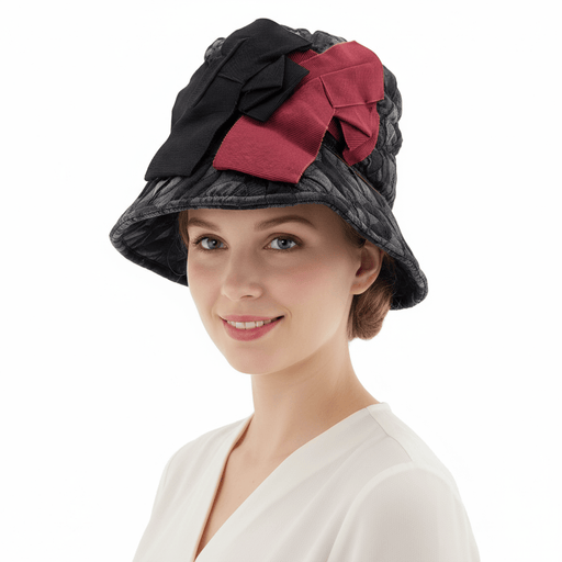 Dolce & Gabbana Multicolor Bow Accent Black Red Bucket Hat - Wool Blend-