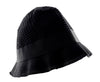 Dolce & Gabbana Textured Black Wool Blend Bucket Hat with Bow-58