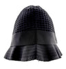 Dolce & Gabbana Textured Black Wool Blend Bucket Hat with Bow-