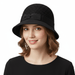 Dolce & Gabbana Textured Black Wool Blend Bucket Hat with Bow-