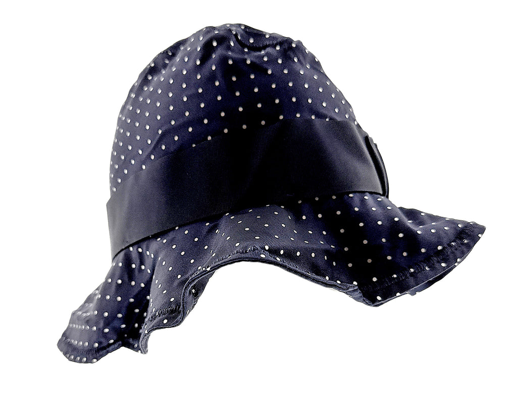 Dolce & Gabbana 100% Silk Black Polka Dot Bucket Hat with Floppy Brim-58