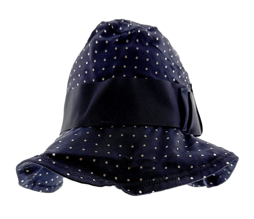 Dolce & Gabbana 100% Silk Black Polka Dot Bucket Hat with Floppy Brim-