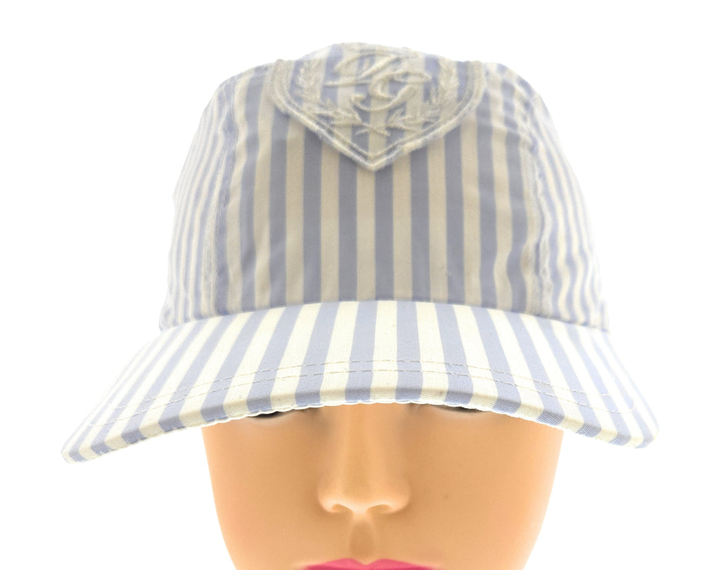 Dolce & Gabbana Blue  White Classic Striped Cap