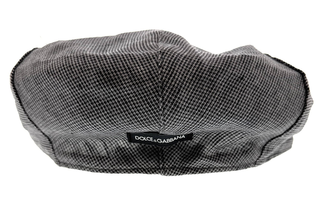 Dolce & Gabbana Men’s Grey Herringbone Flat Cap –  Luxury Headwear