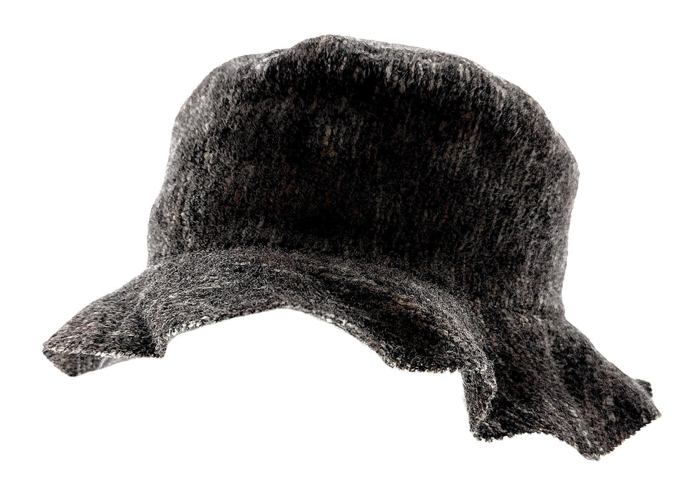 Dolce & Gabbana Grey 100% Virgin Wool Textured Bucket Hat - Premium Winter Hat-