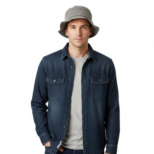 Dolce & Gabbana Lt Grey  Virgin Wool Textured Bucket Hat - Winter Hat-