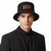 Dolce & Gabbana Virgin Wool Bucket Hat with Leather Logo Patch - Charcoal Grey-