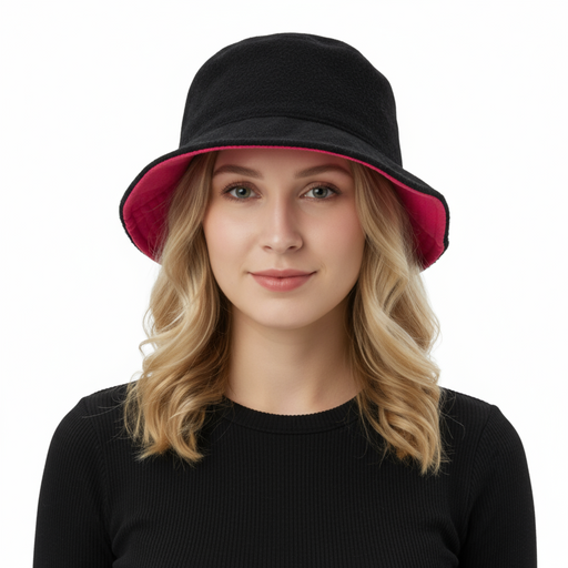 Dolce & Gabbana Black Wool Blend Bucket Hat with Logo Detail-