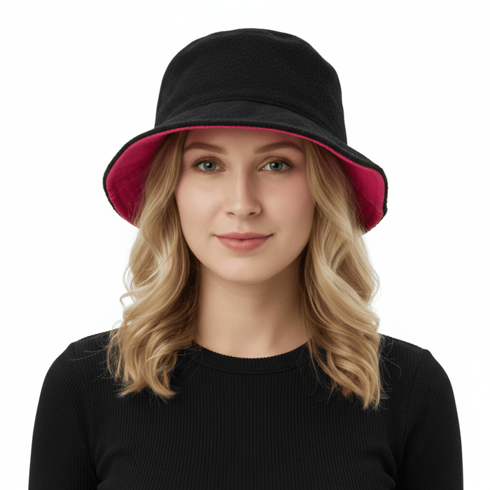 Dolce & Gabbana Black Wool Blend Bucket Hat with Logo Detail-