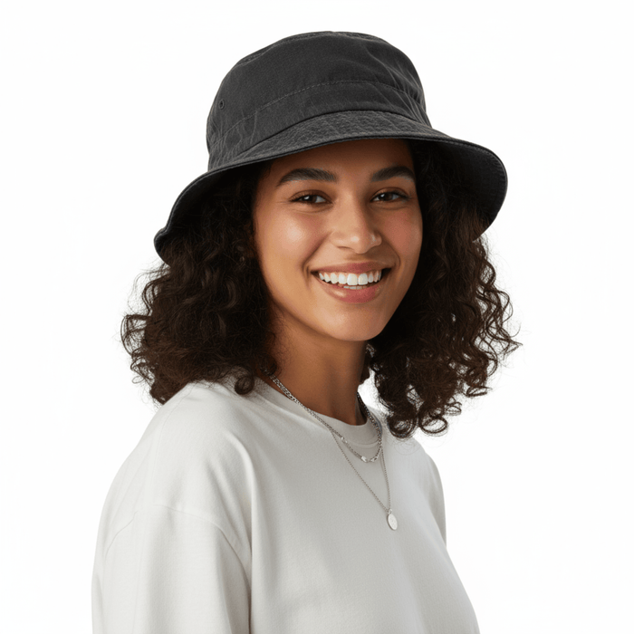 Dolce & Gabbana Men's Cotton-Polyurethane Blend Black Bucket Hat-