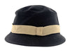 Dolce & Gabbana Black Cotton Bucket Hat with Beige Silk Band-