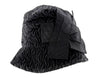 Dolce & Gabbana Floral Bow Accent Bucket Hat - Black Wool Blend-One Size