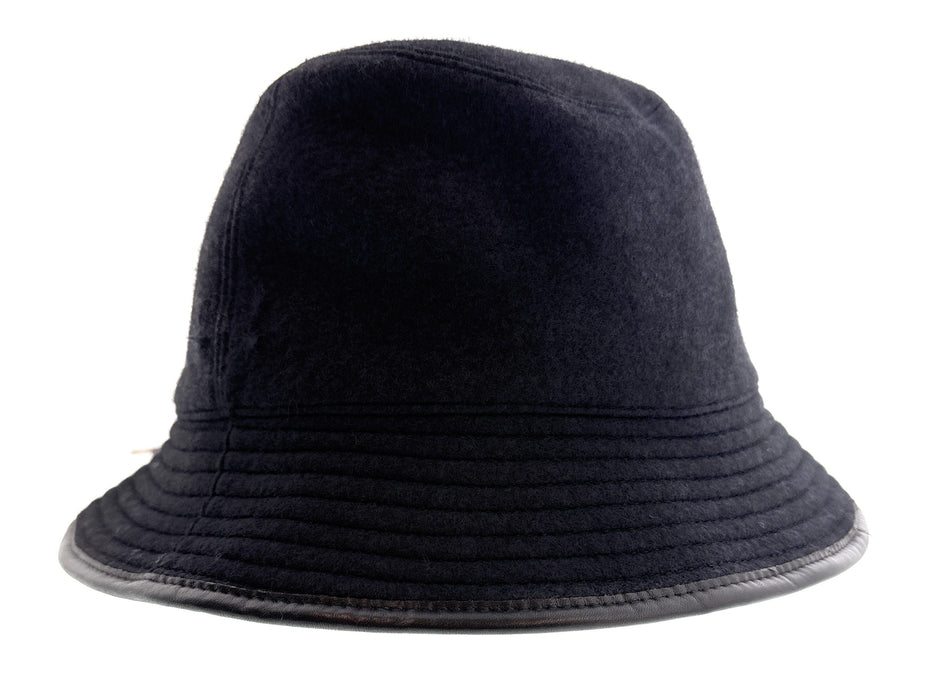 Dolce & Gabbana Charcoal Wool Blend Bucket Stitched Rim-Adult M