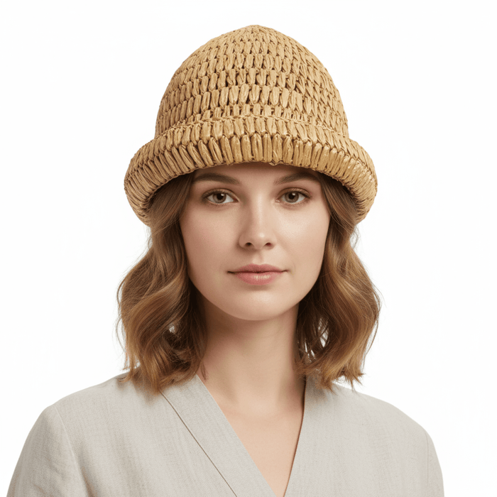 Dolce & Gabbana  Ivory  Woven Straw Bucket Hat - Chic Summer Beach Hat-M-Adult M